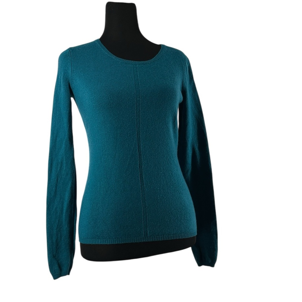 InCashmere cashmere sweater Teal soft luxury classic old money sz sm
